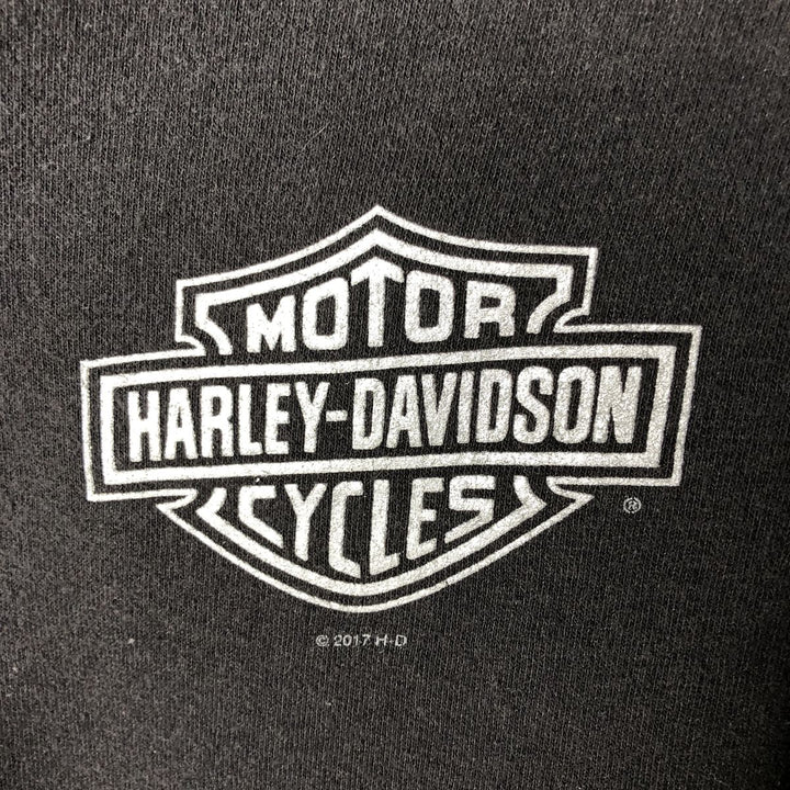 Harley-Davidson Sweat Full-Zip Hoodie, Men's Size XXXL (approx.) cotton black type Vintage Second Hand