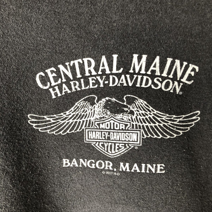 Harley-Davidson Sweat Full-Zip Hoodie, Men's Size XXXL (approx.) cotton black type Vintage Second Hand