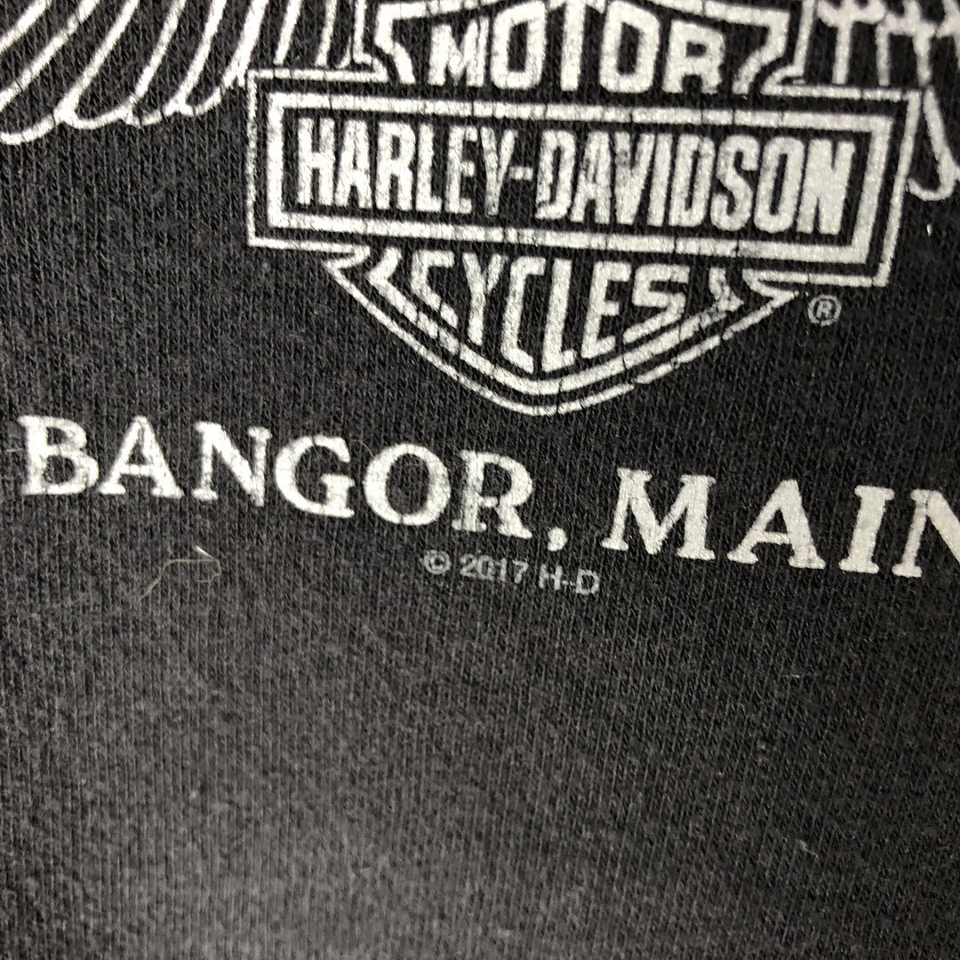 Harley-Davidson Sweat Full-Zip Hoodie, Men's Size XXXL (approx.) cotton black type Vintage Second Hand