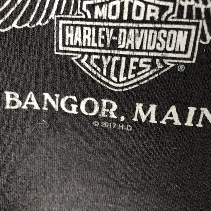Harley-Davidson Sweat Full-Zip Hoodie, Men's Size XXXL (approx.) cotton black type Vintage Second Hand