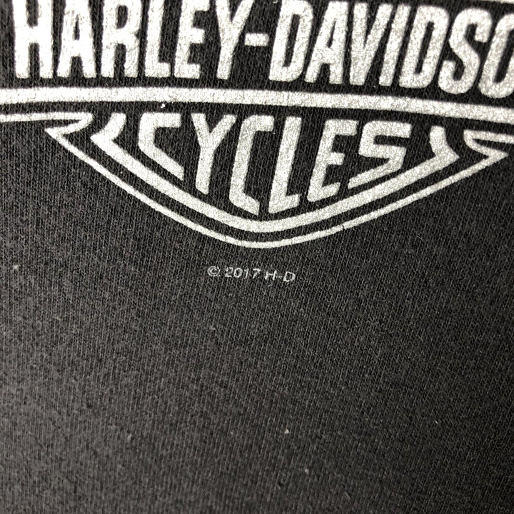 Harley-Davidson Sweat Full-Zip Hoodie, Men's Size XXXL (approx.) cotton black type Vintage Second Hand
