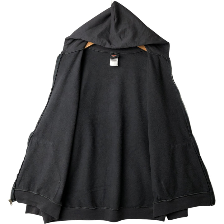 Harley-Davidson Eagle Pattern Full-Zip Sweatshirt (Men's Size XL) cotton black type Vintage Second Hand