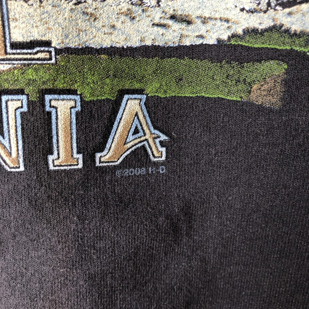 Harley-Davidson Eagle Pattern Full-Zip Sweatshirt (Men's Size XL) cotton black type Vintage Second Hand