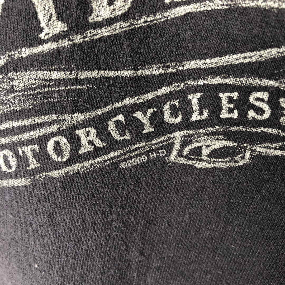 Harley-Davidson Eagle Pattern Full-Zip Sweatshirt (Men's Size XL) cotton black type Vintage Second Hand