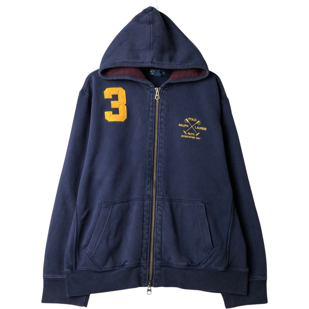 Ralph Lauren POLO by Ralph Lauren Sweat Full Zip Hoodie Men's XXL cotton navy blue type Vintage Second Hand