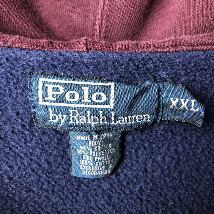 Ralph Lauren POLO by Ralph Lauren Sweat Full Zip Hoodie Men's XXL cotton navy blue type Vintage Second Hand