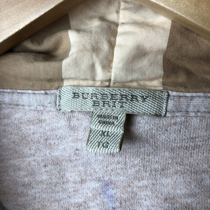 Burberry's BRIT Sweat Full-Zip Hoodie, Men's Size XL (approx.) cotton coral Vintage Second Hand