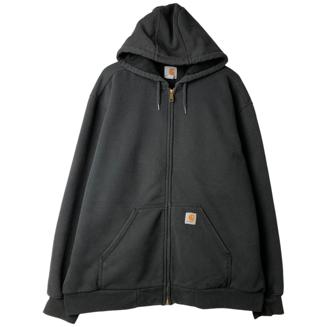 Carhartt Sweat Full Zip Hoodie Men's XL cotton black type Vintage Second Hand