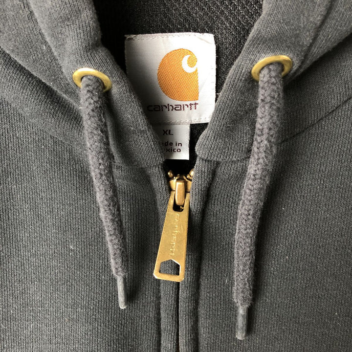 Carhartt Sweat Full Zip Hoodie Men's XL cotton black type Vintage Second Hand