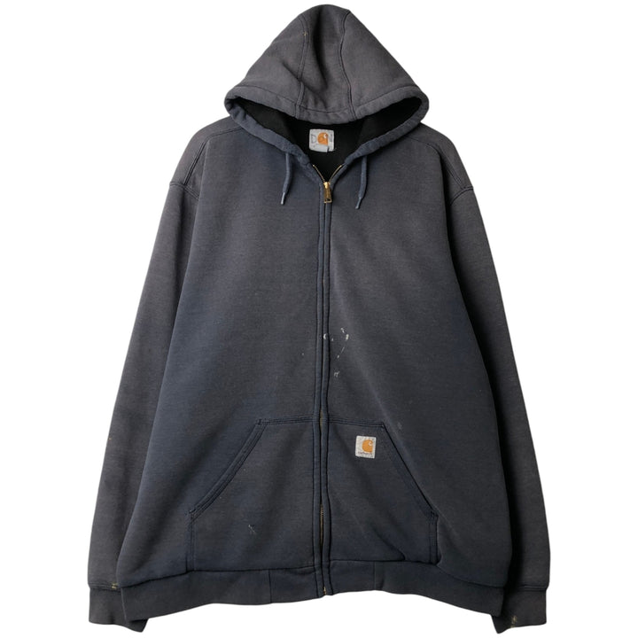Carhartt Sweat Full Zip Hoodie Men's XL cotton navy blue type Vintage Second Hand