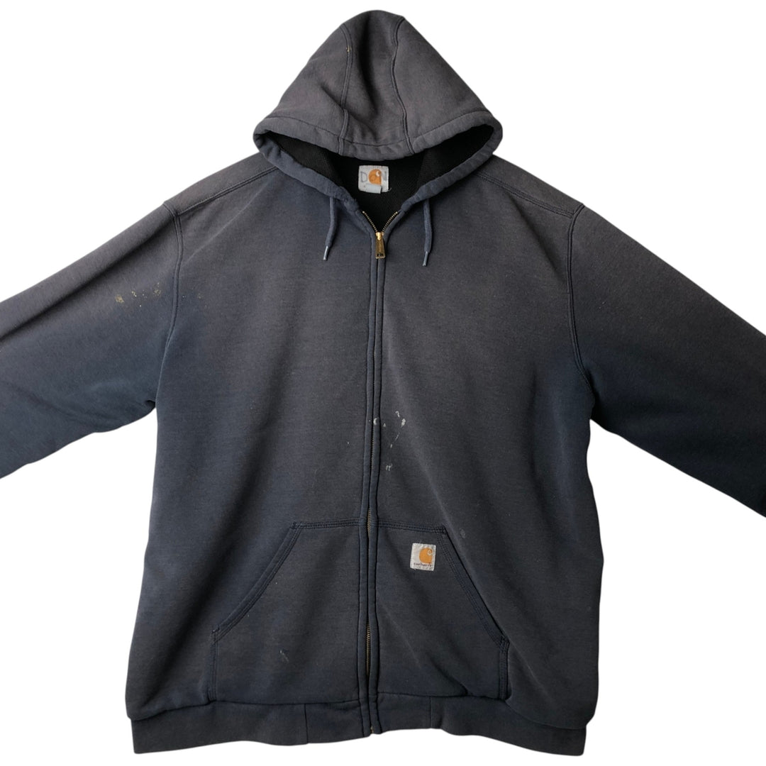 Carhartt Sweat Full Zip Hoodie Men's XL cotton navy blue type Vintage Second Hand