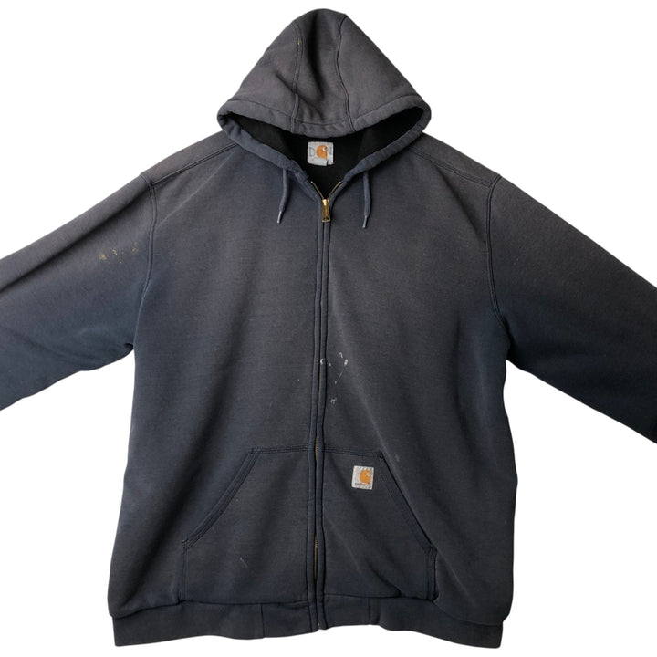 Carhartt Sweat Full Zip Hoodie Men's XL cotton navy blue type Vintage Second Hand