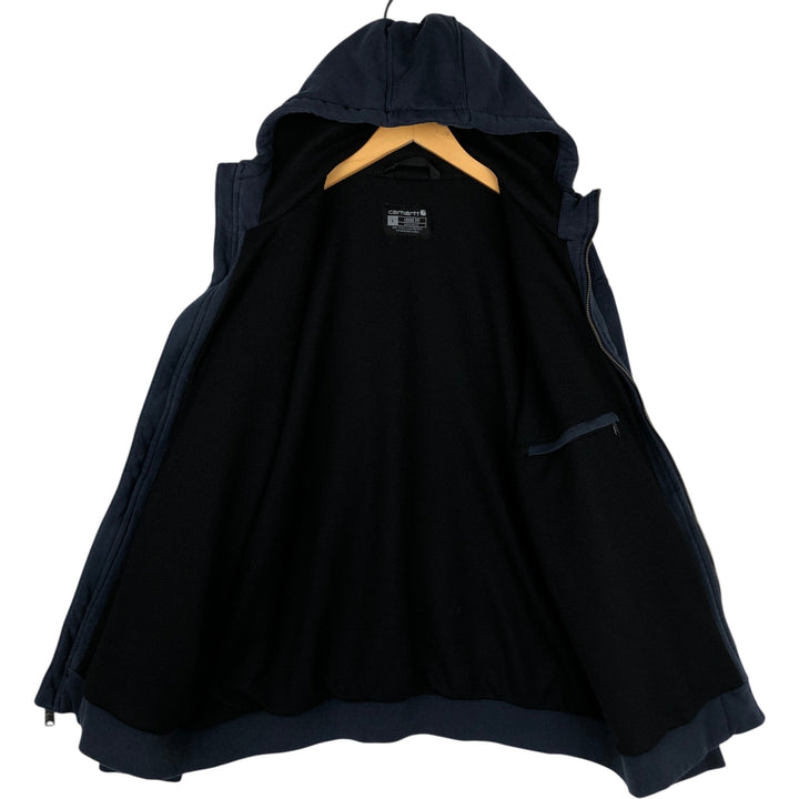 Carhartt Loose Fit Sweat Full Zip Hoodie, Men's L size cotton navy blue type Vintage Second Hand