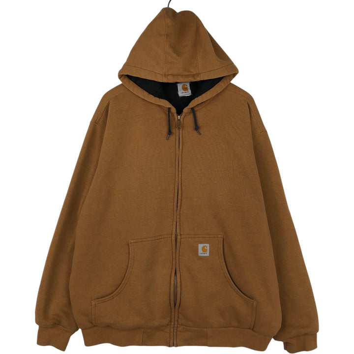 Carhartt Sweat Full Zip Hoodie Men's XXL unclear brown type Vintage Second Hand