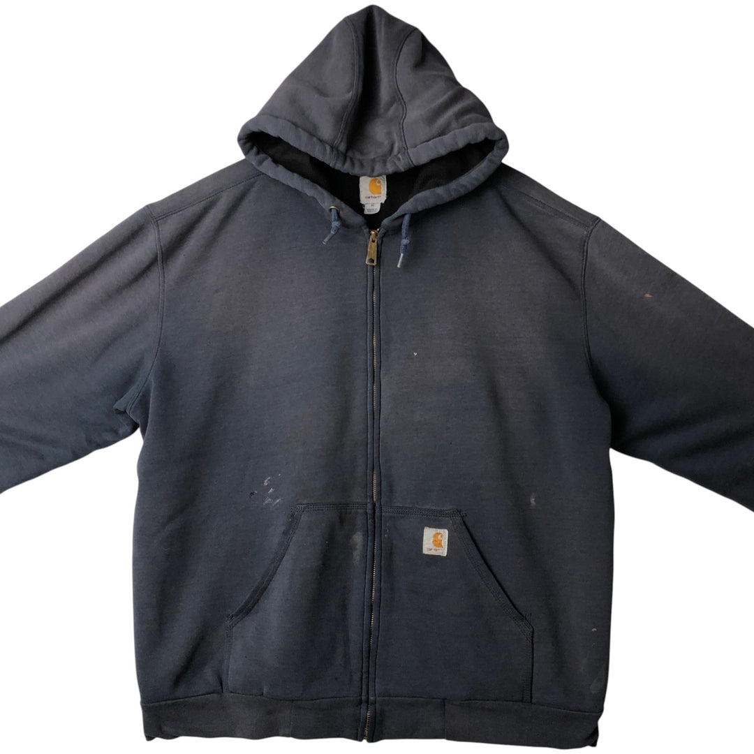 Carhartt Sweat Full Zip Hoodie Men's XL cotton navy blue type Vintage Second Hand
