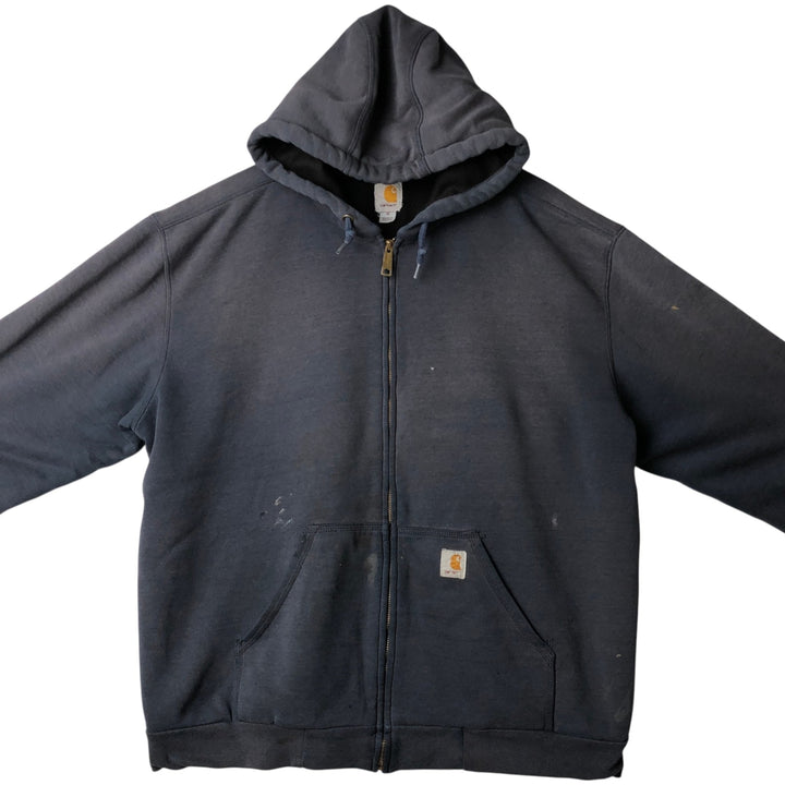 Carhartt Sweat Full Zip Hoodie Men's XL cotton navy blue type Vintage Second Hand