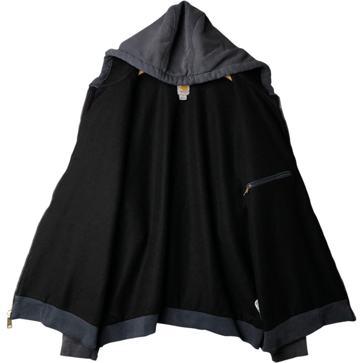 Carhartt Sweat Full Zip Hoodie Men's XL cotton navy blue type Vintage Second Hand