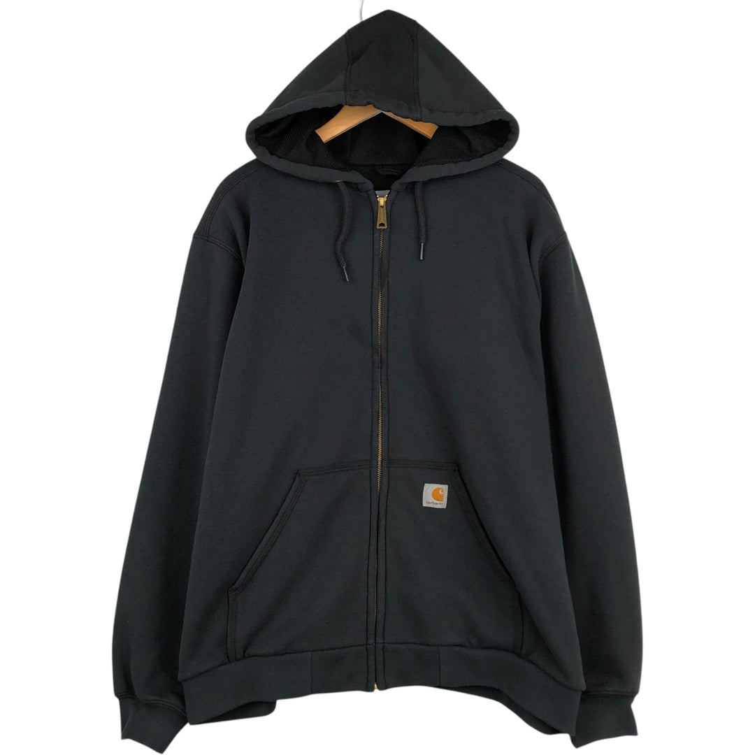 Carhartt Sweat Full Zip Hoodie Men's L size cotton black type Vintage Second Hand