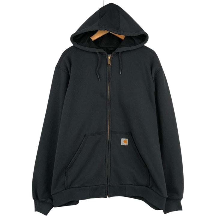 Carhartt Sweat Full Zip Hoodie Men's L size cotton black type Vintage Second Hand