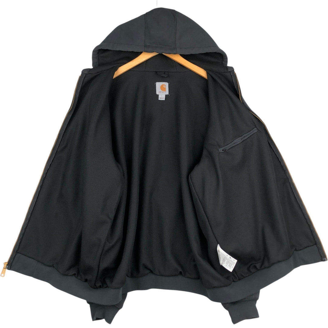 Carhartt Sweat Full Zip Hoodie Men's L size cotton black type Vintage Second Hand