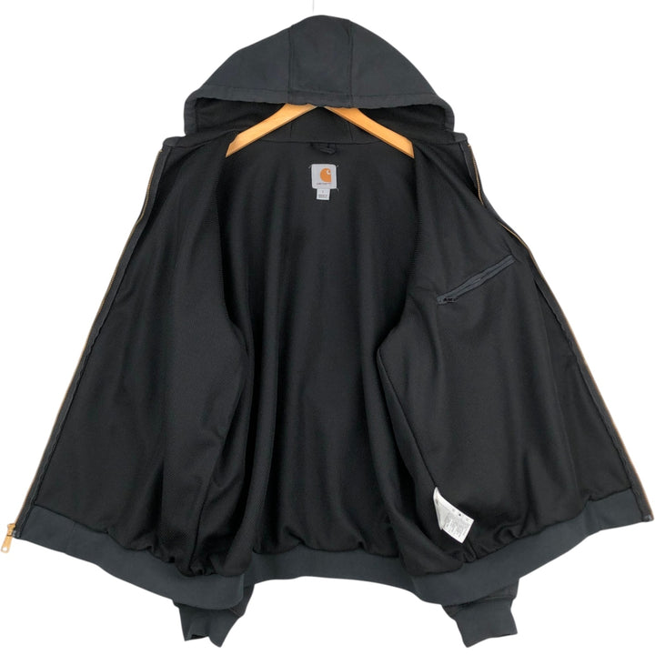 Carhartt Sweat Full Zip Hoodie Men's L size cotton black type Vintage Second Hand