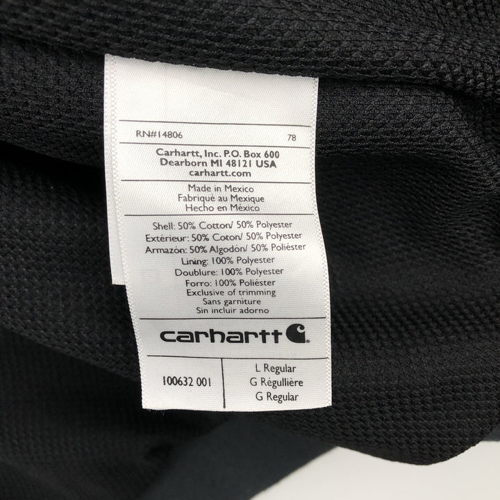 Carhartt Sweat Full Zip Hoodie Men's L size cotton black type Vintage Second Hand