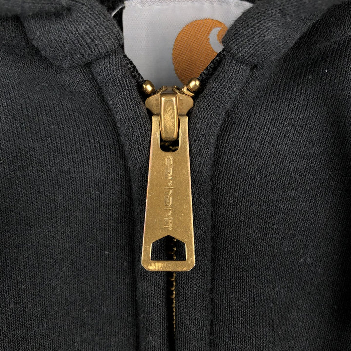Carhartt Sweat Full Zip Hoodie Men's L size cotton black type Vintage Second Hand
