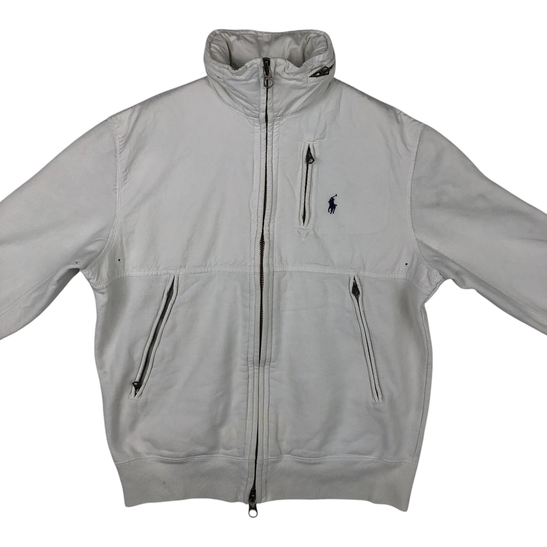 Ralph Lauren POLO by Ralph Lauren full zip sweatshirt, men's size M cotton white type Vintage Second Hand