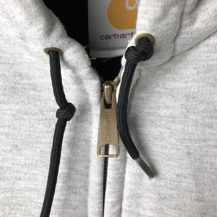 Carhartt Sweat Full Zip Hoodie Men's XXL unclear gray type Vintage Second Hand