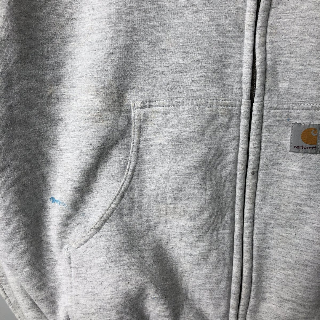 Carhartt Sweat Full Zip Hoodie Men's XXL unclear gray type Vintage Second Hand