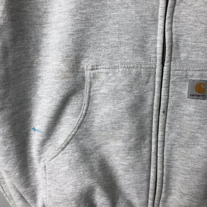 Carhartt Sweat Full Zip Hoodie Men's XXL unclear gray type Vintage Second Hand