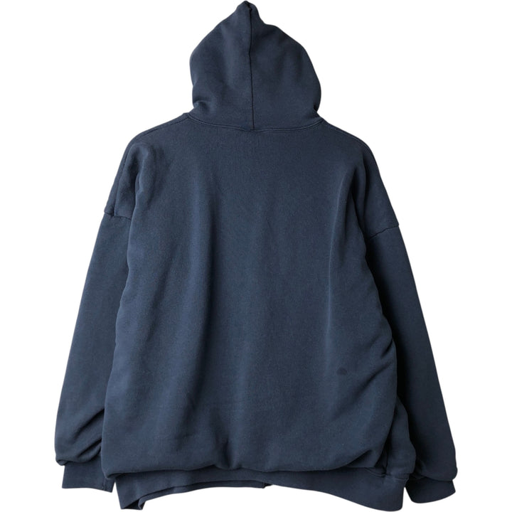 Big size 90'S ACE SPORTSWEAR sweatshirt full-zip hoodie, made in USA, men's equivalent to XXXL, vintage. polyester navy blue type Vintage Second Hand