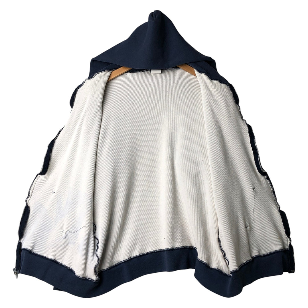 Big size 90'S ACE SPORTSWEAR sweatshirt full-zip hoodie, made in USA, men's equivalent to XXXL, vintage. polyester navy blue type Vintage Second Hand
