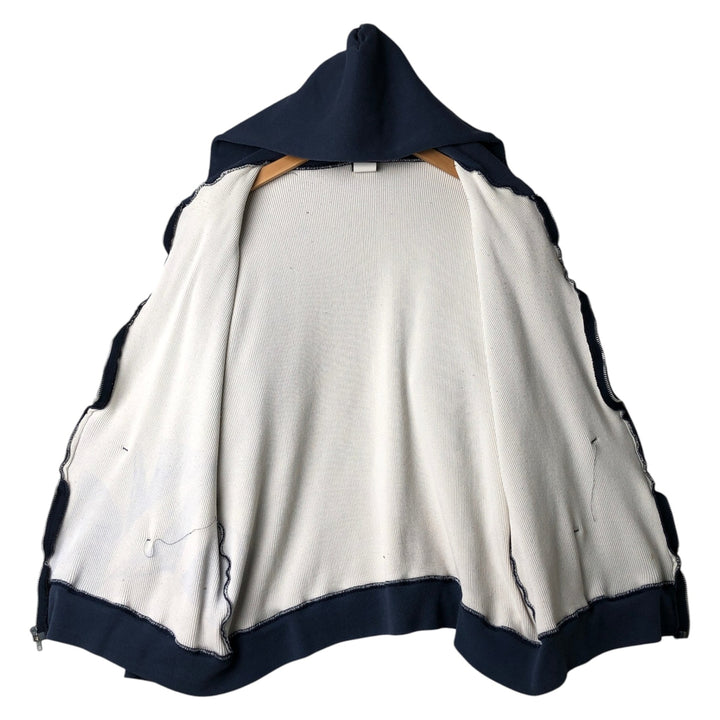 Big size 90'S ACE SPORTSWEAR sweatshirt full-zip hoodie, made in USA, men's equivalent to XXXL, vintage. polyester navy blue type Vintage Second Hand