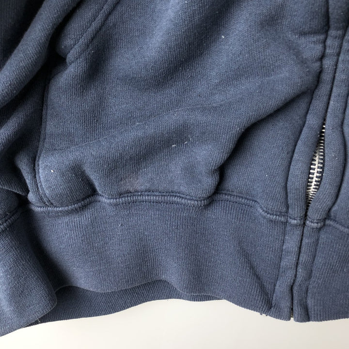 Big size 90'S ACE SPORTSWEAR sweatshirt full-zip hoodie, made in USA, men's equivalent to XXXL, vintage. polyester navy blue type Vintage Second Hand