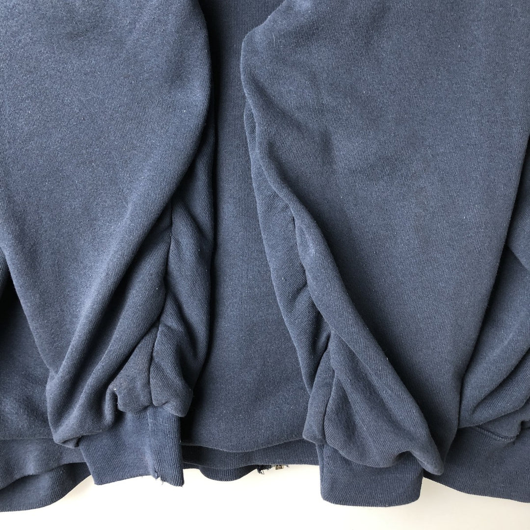 Big size 90'S ACE SPORTSWEAR sweatshirt full-zip hoodie, made in USA, men's equivalent to XXXL, vintage. polyester navy blue type Vintage Second Hand