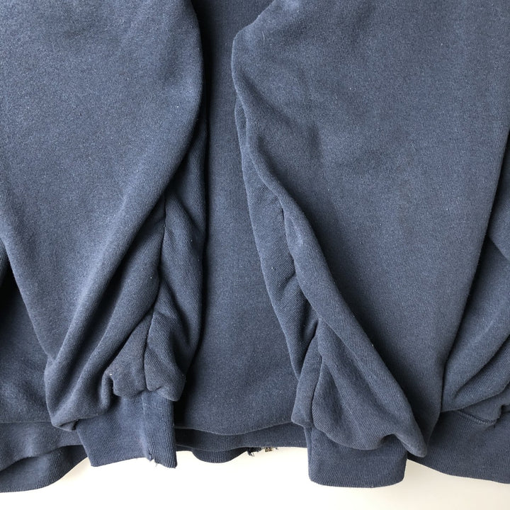 Big size 90'S ACE SPORTSWEAR sweatshirt full-zip hoodie, made in USA, men's equivalent to XXXL, vintage. polyester navy blue type Vintage Second Hand