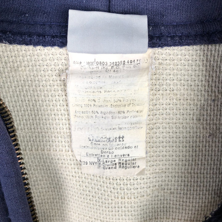 2000'S Carhartt K129 Sweat Full-Zip Hoodie, Men's Size XL (approx.) cotton navy blue type Vintage Second Hand