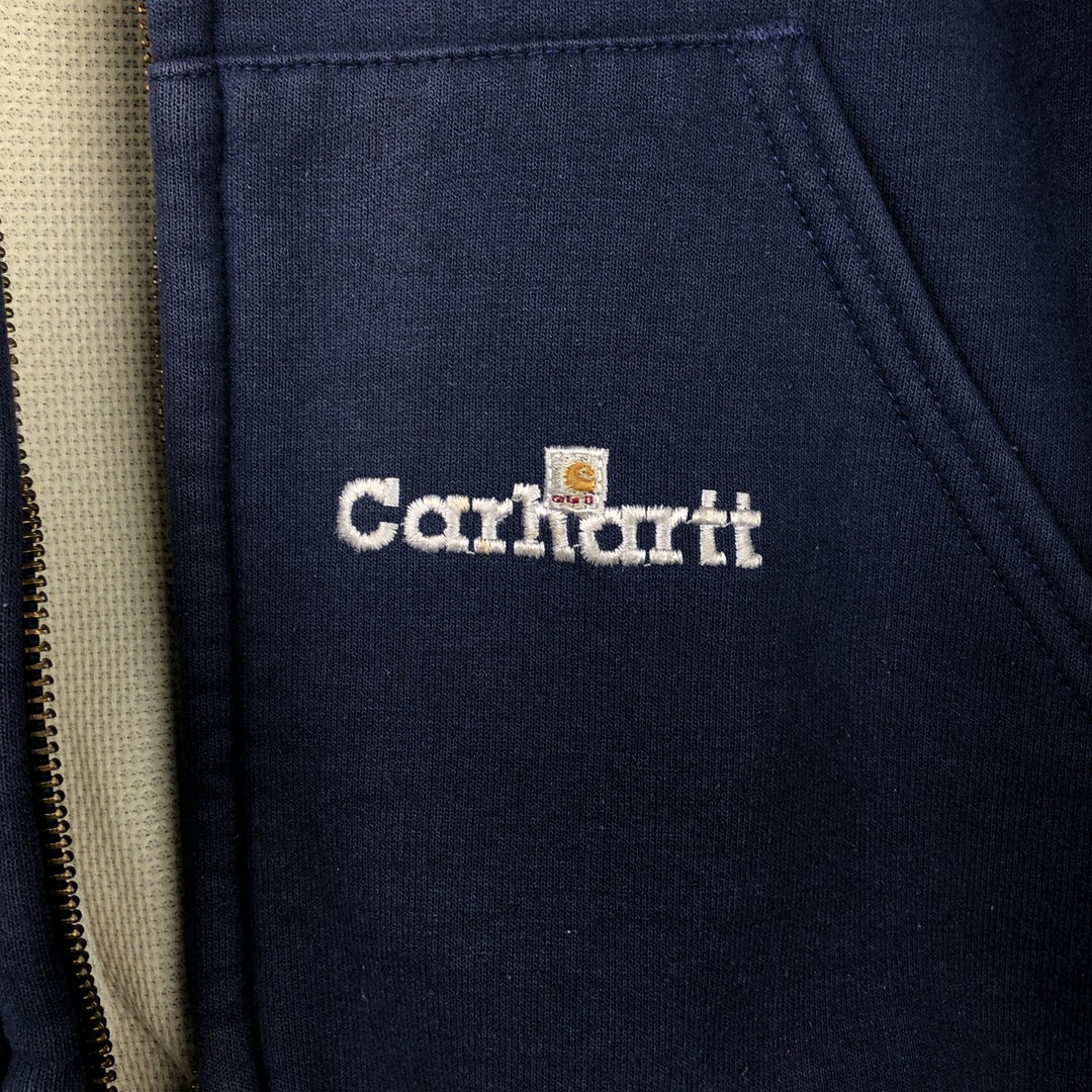 2000'S Carhartt K129 Sweat Full-Zip Hoodie, Men's Size XL (approx.) cotton navy blue type Vintage Second Hand