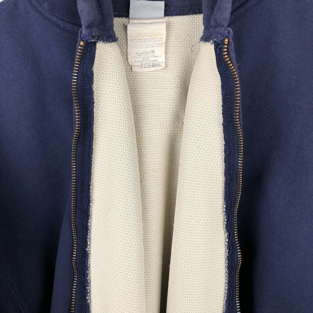 2000'S Carhartt K129 Sweat Full-Zip Hoodie, Men's Size XL (approx.) cotton navy blue type Vintage Second Hand