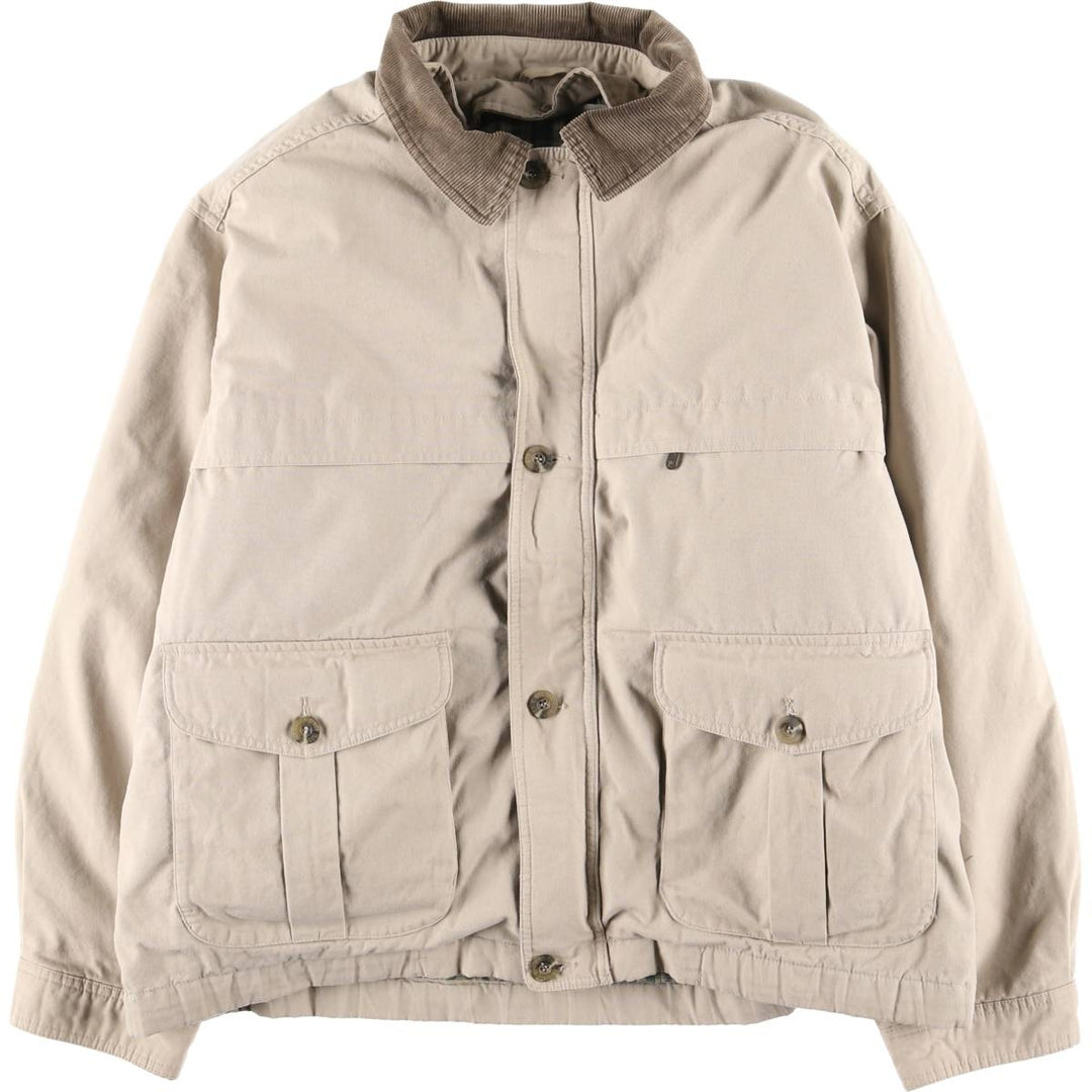 00'S Eddie Bauer goose down jacket, men's size L cotton Beige type Vintage Second Hand