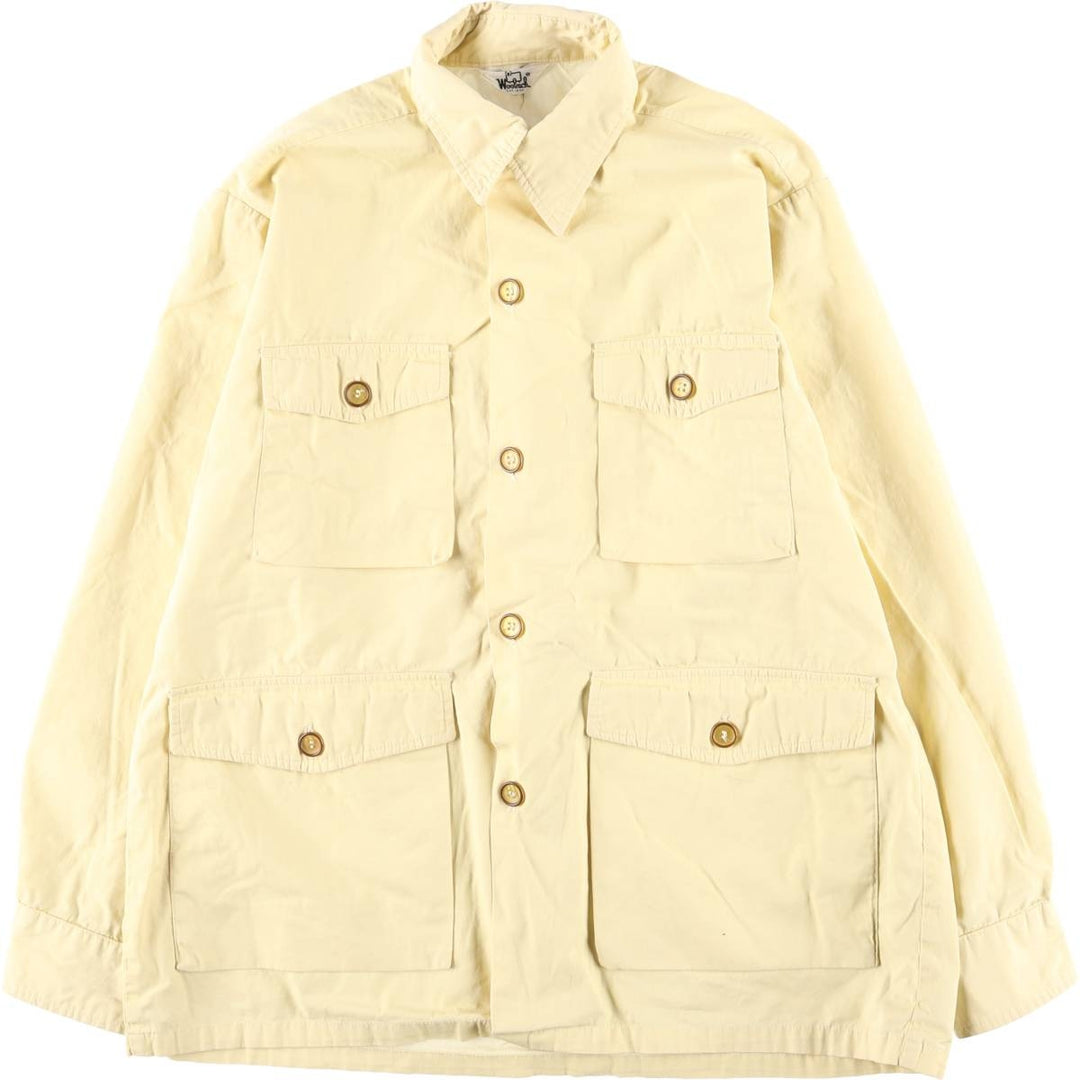 1970'S Woolrich shirt jacket, men's size XL (approx.) unclear lemon yellow Vintage Second Hand