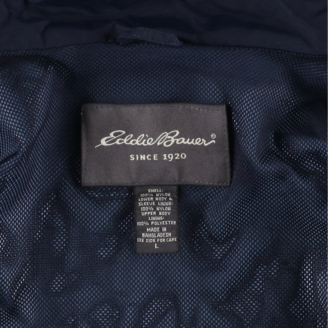 Eddie Bauer Mountain Parka Shell Jacket, Men's Size L Nylon navy blue type Vintage Second Hand