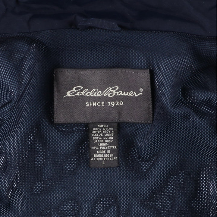 Eddie Bauer Mountain Parka Shell Jacket, Men's Size L Nylon navy blue type Vintage Second Hand