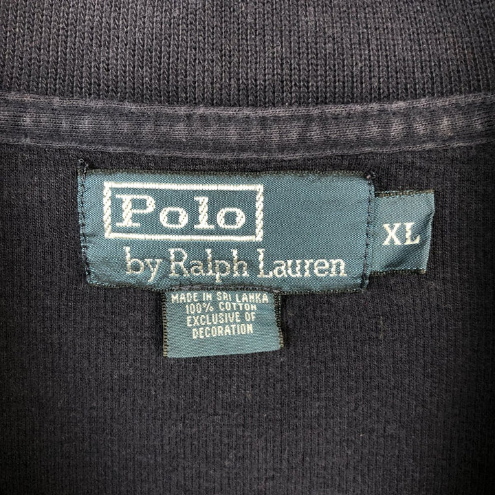 Ralph Lauren POLO by Ralph Lauren Half-Zip Sweatshirt, Men's XL cotton navy blue type Vintage Second Hand