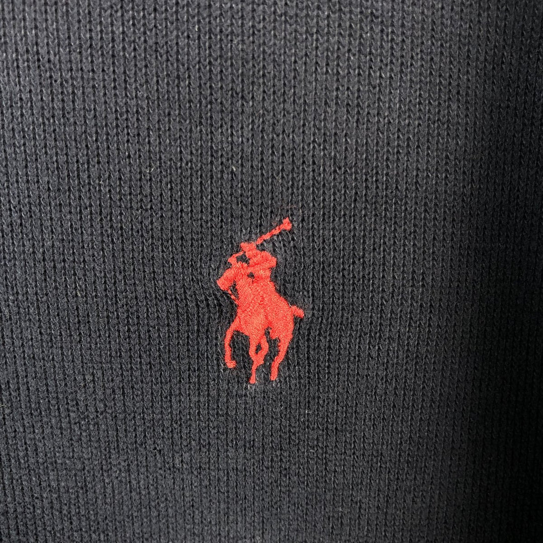 Ralph Lauren POLO by Ralph Lauren Half-Zip Sweatshirt, Men's XL cotton navy blue type Vintage Second Hand