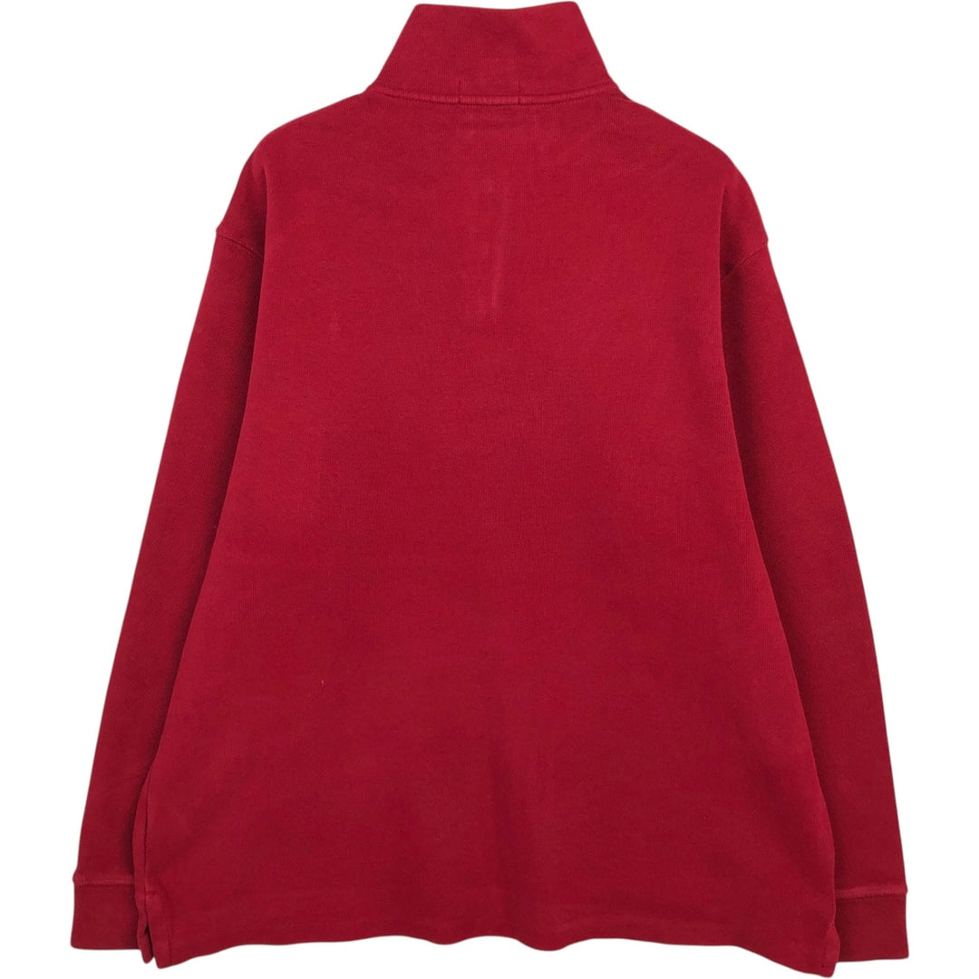Ralph Lauren POLO RALPH LAUREN Half-Zip Sweatshirt, Men's XL cotton red type Vintage Second Hand