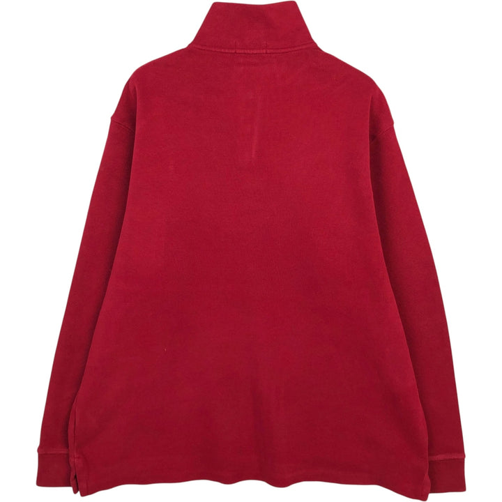 Ralph Lauren POLO RALPH LAUREN Half-Zip Sweatshirt, Men's XL cotton red type Vintage Second Hand