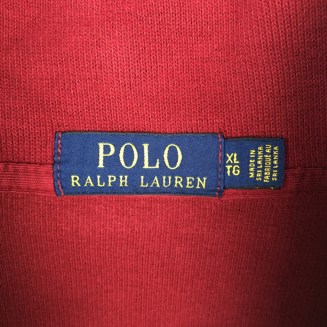 Ralph Lauren POLO RALPH LAUREN Half-Zip Sweatshirt, Men's XL cotton red type Vintage Second Hand