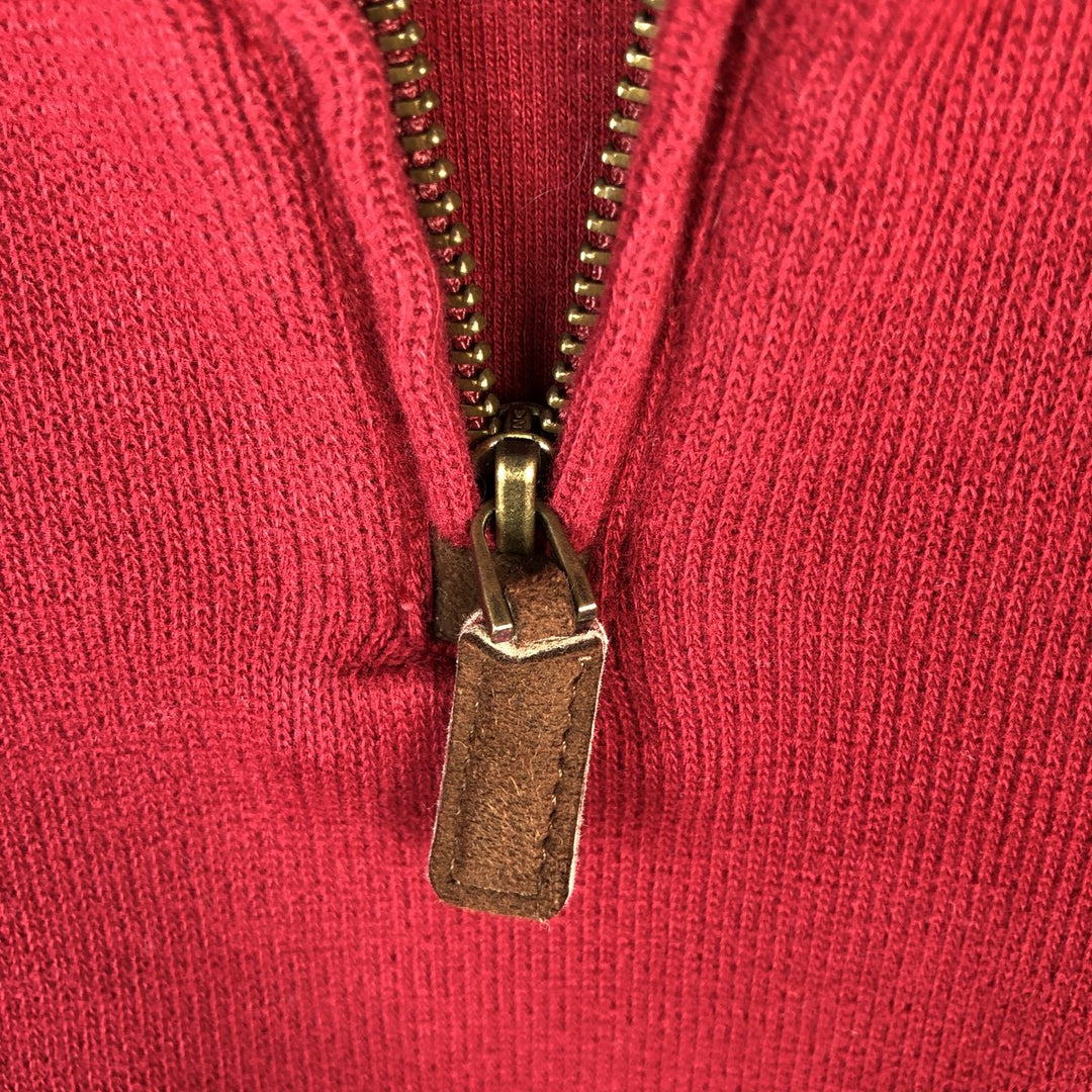 Ralph Lauren POLO RALPH LAUREN Half-Zip Sweatshirt, Men's XL cotton red type Vintage Second Hand